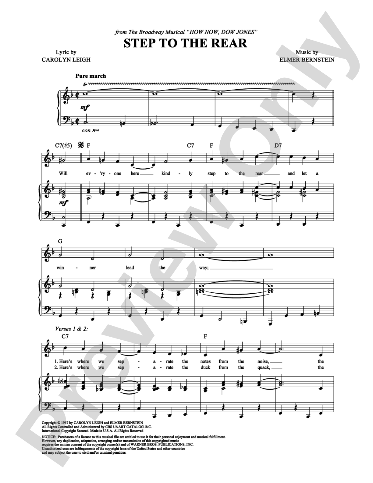 Step to the Rear: Piano/Vocal/Chords Digital Sheet Music