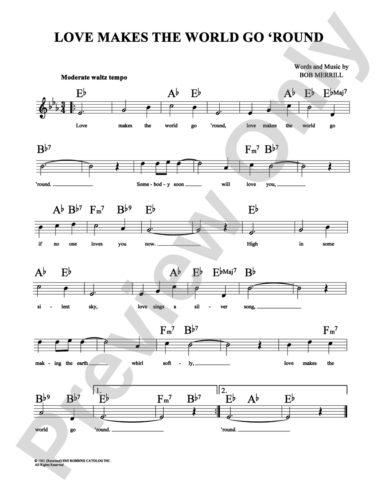 Love Makes the World Go 'Round: Lead Sheet Digital Sheet Music