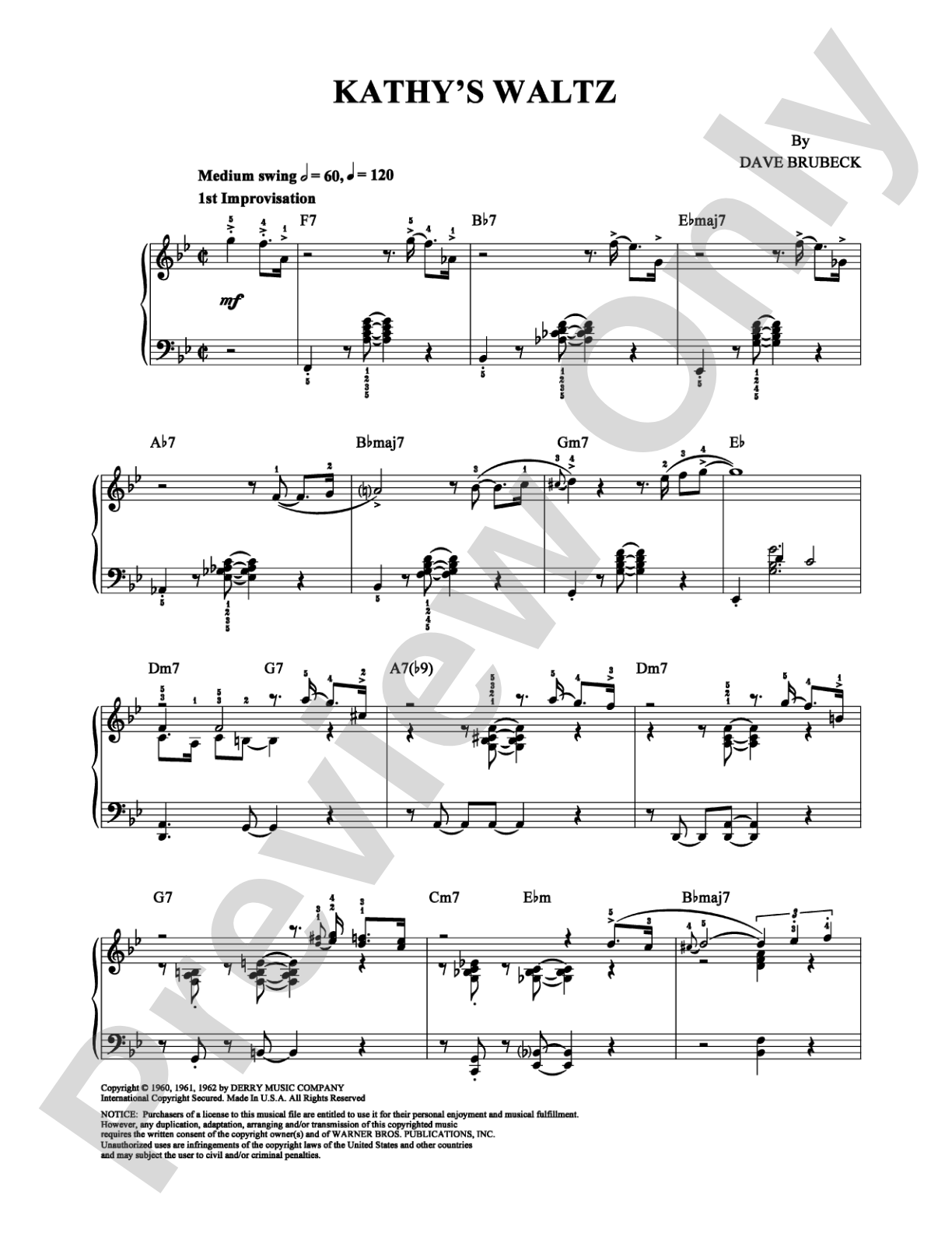 Kathy's Waltz: Piano Digital Sheet Music