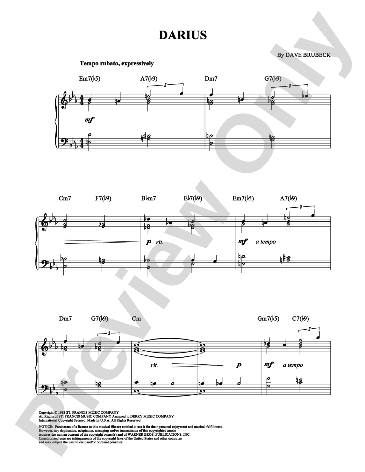 Darius: Piano Digital Sheet Music