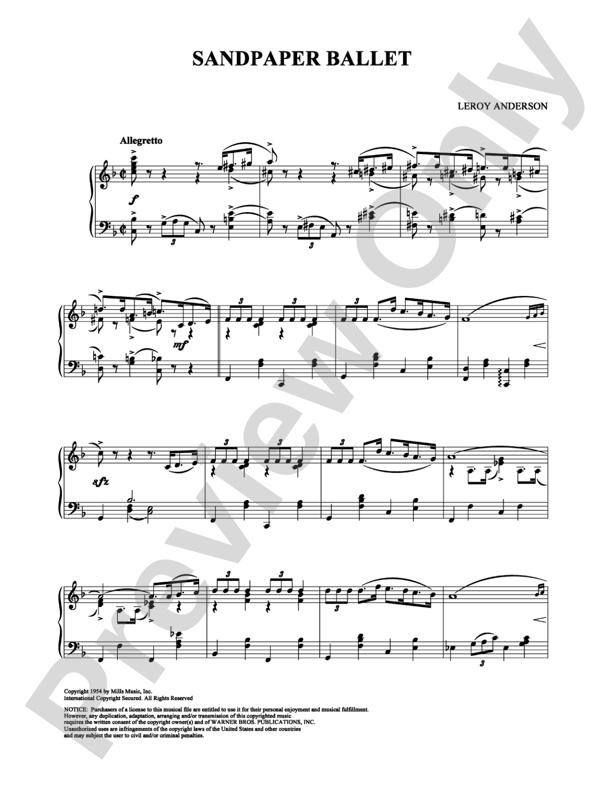 Sandpaper Ballet: Piano Digital Sheet Music