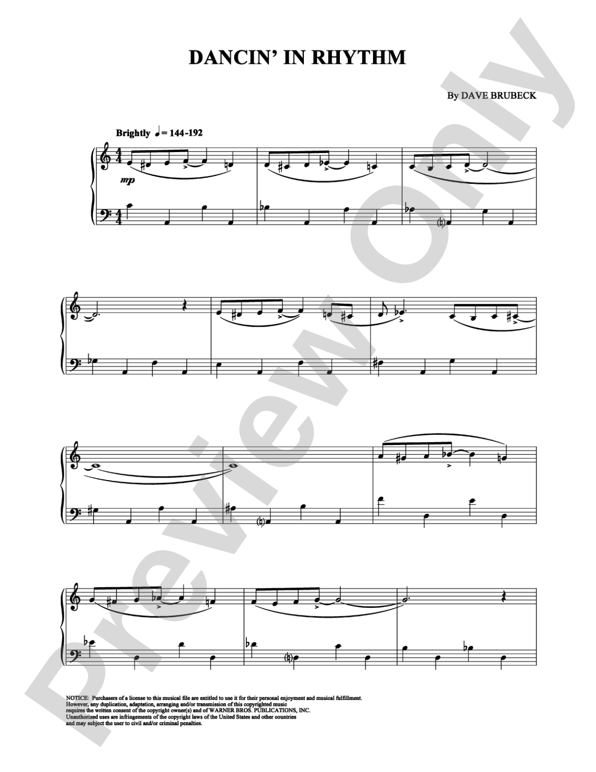 Dancin' in Rhythm: Piano Digital Sheet Music