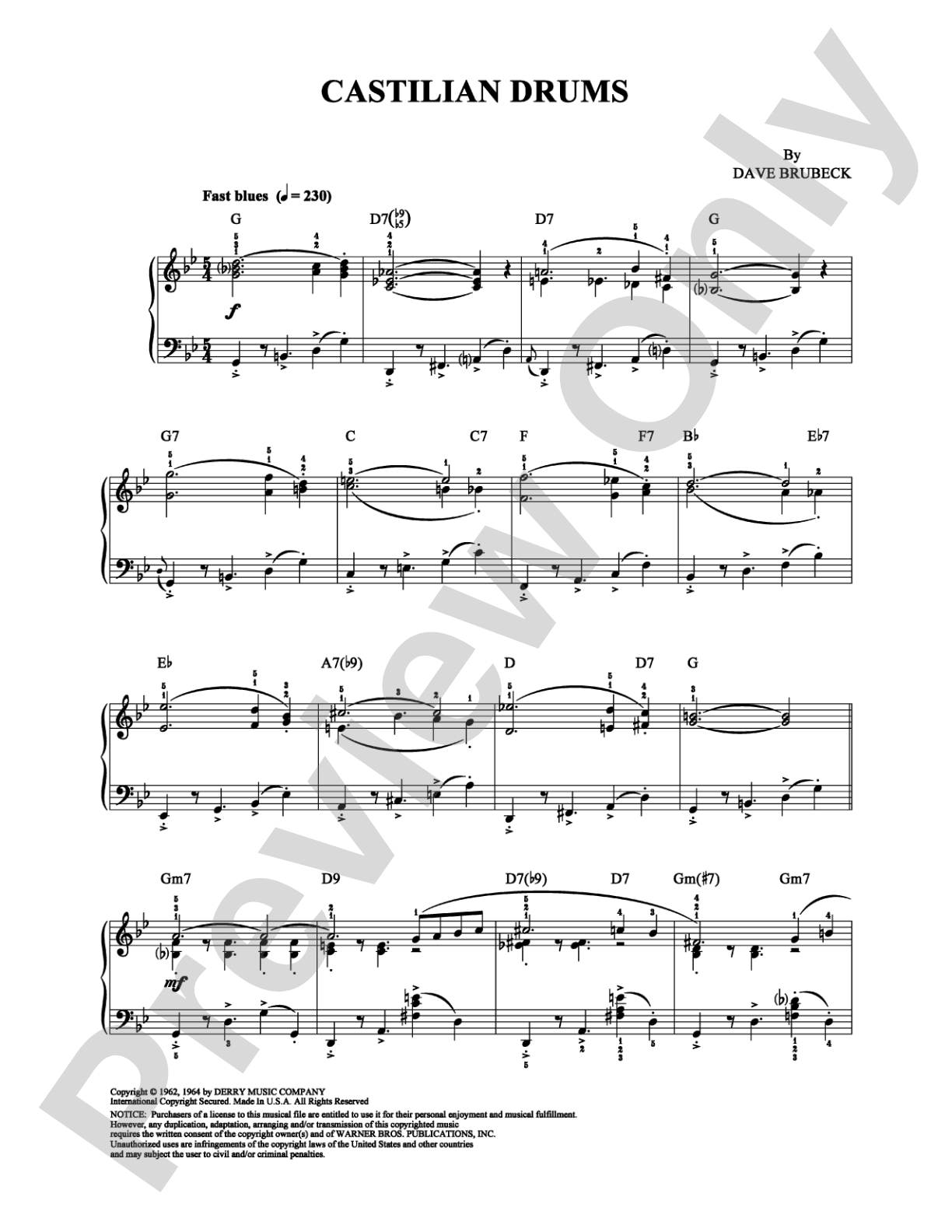 Castilian Drums: Piano Digital Sheet Music