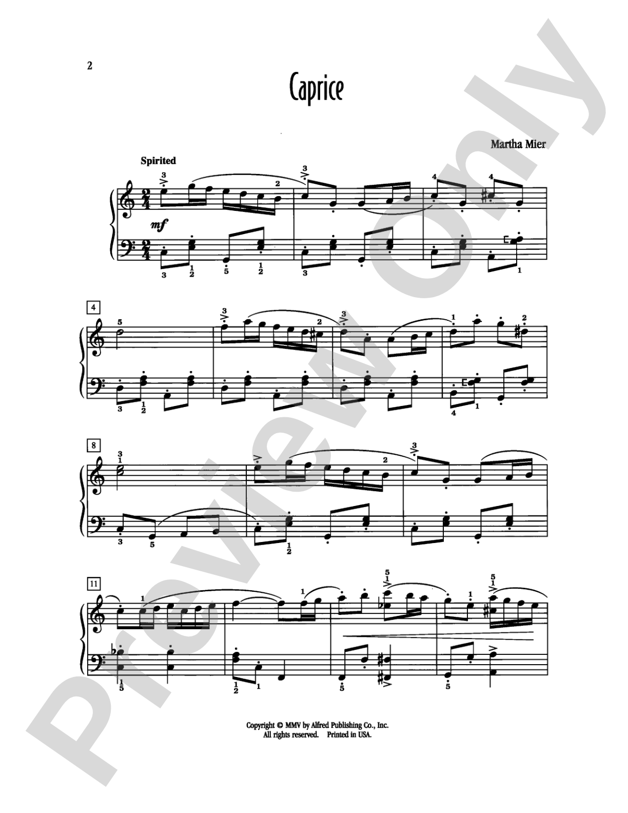 Caprice: Piano Digital Sheet Music