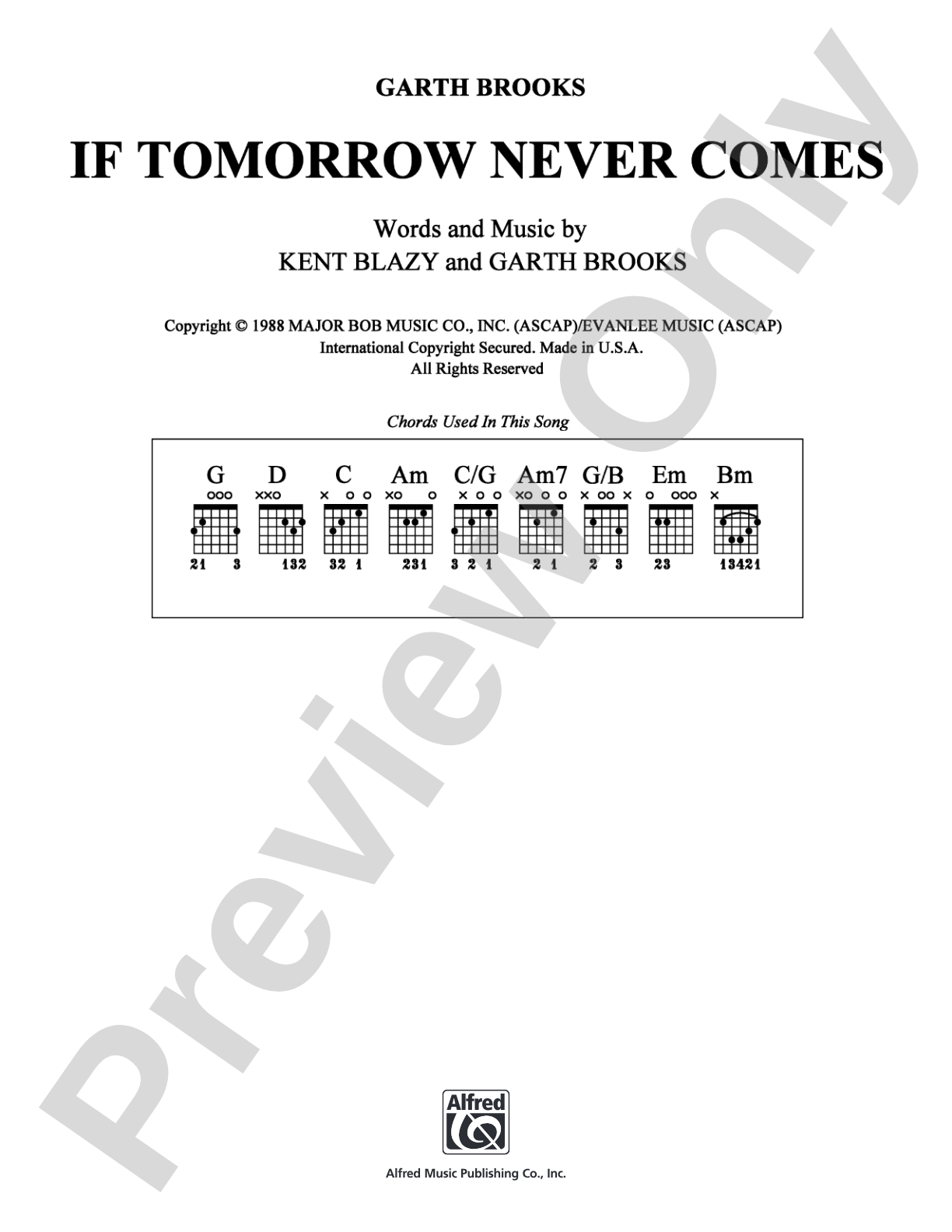 If Tomorrow Never Comes: Strum and Sing Digital Sheet Music