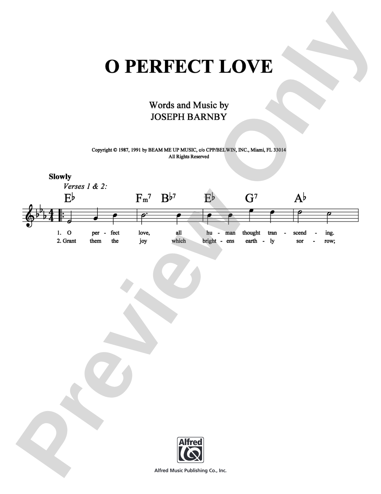 O Perfect Love: Lead Sheet Digital Sheet Music