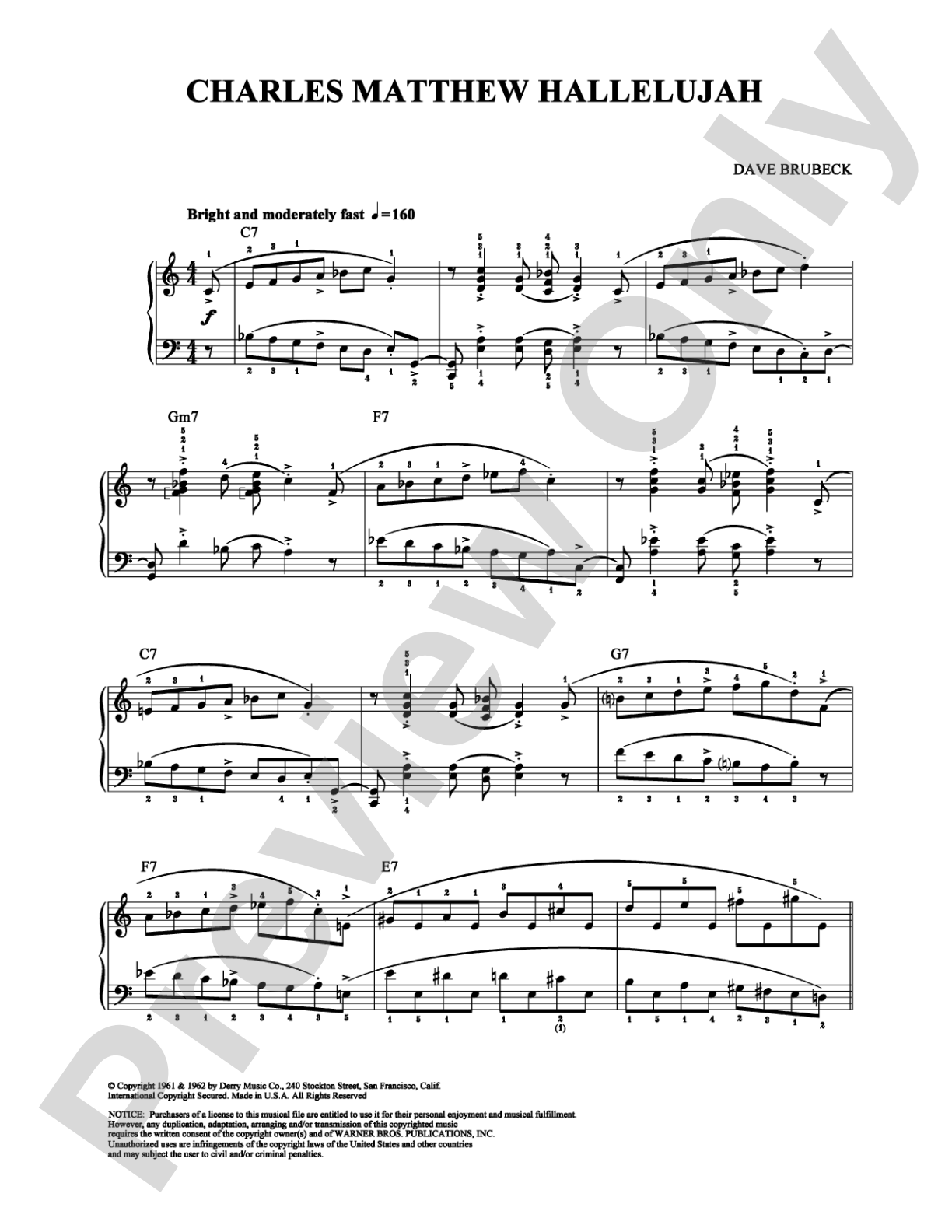 Charles Matthew Hallelujah: Piano Digital Sheet Music