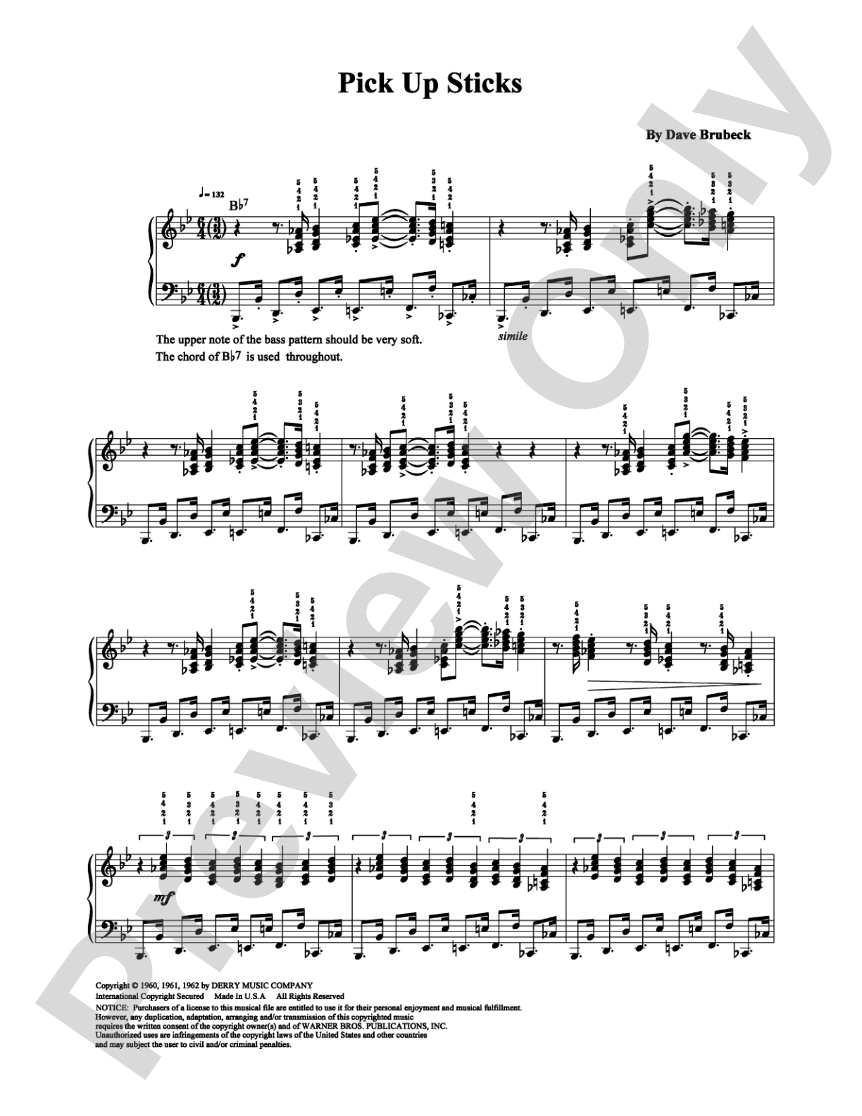 Pick Up Sticks: Piano Digital Sheet Music
