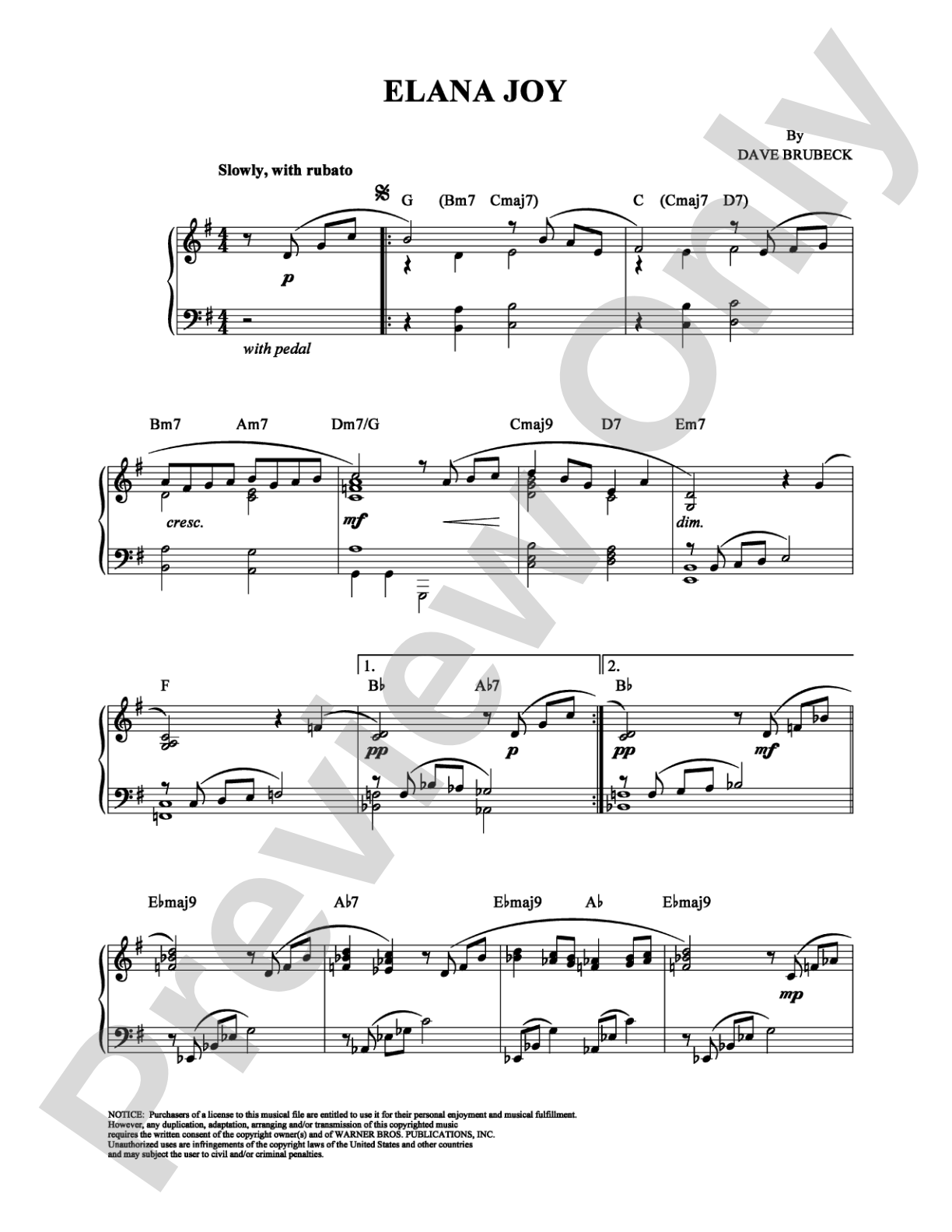 Elana Joy: Piano Digital Sheet Music