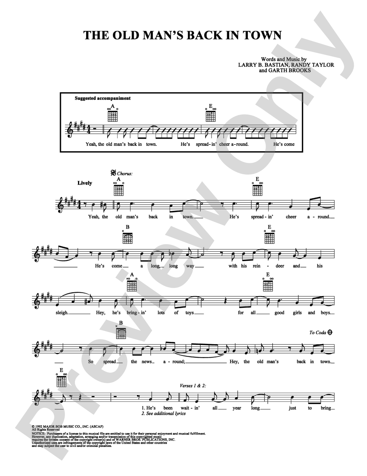 The Old Man's Back In Town: Lead Sheet Digital Sheet Music