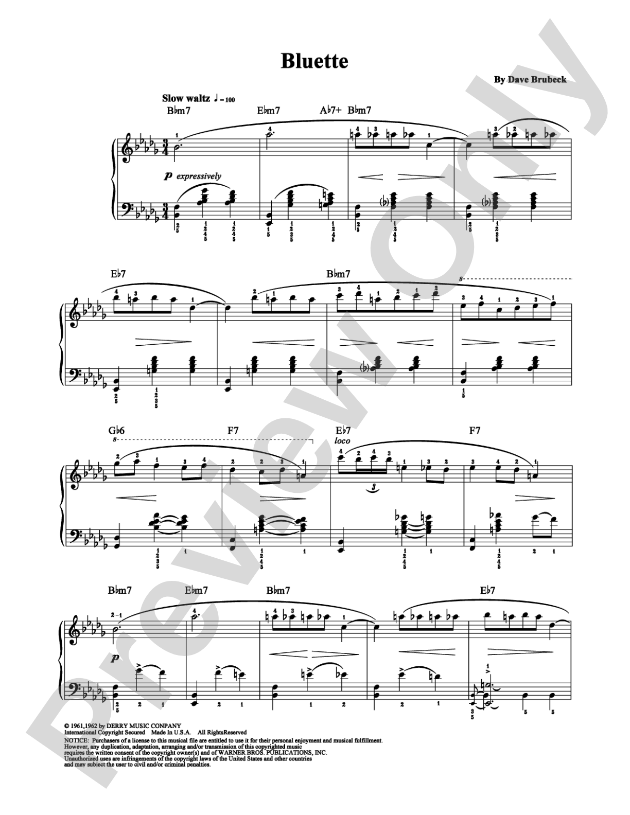 Bluette: Piano Digital Sheet Music