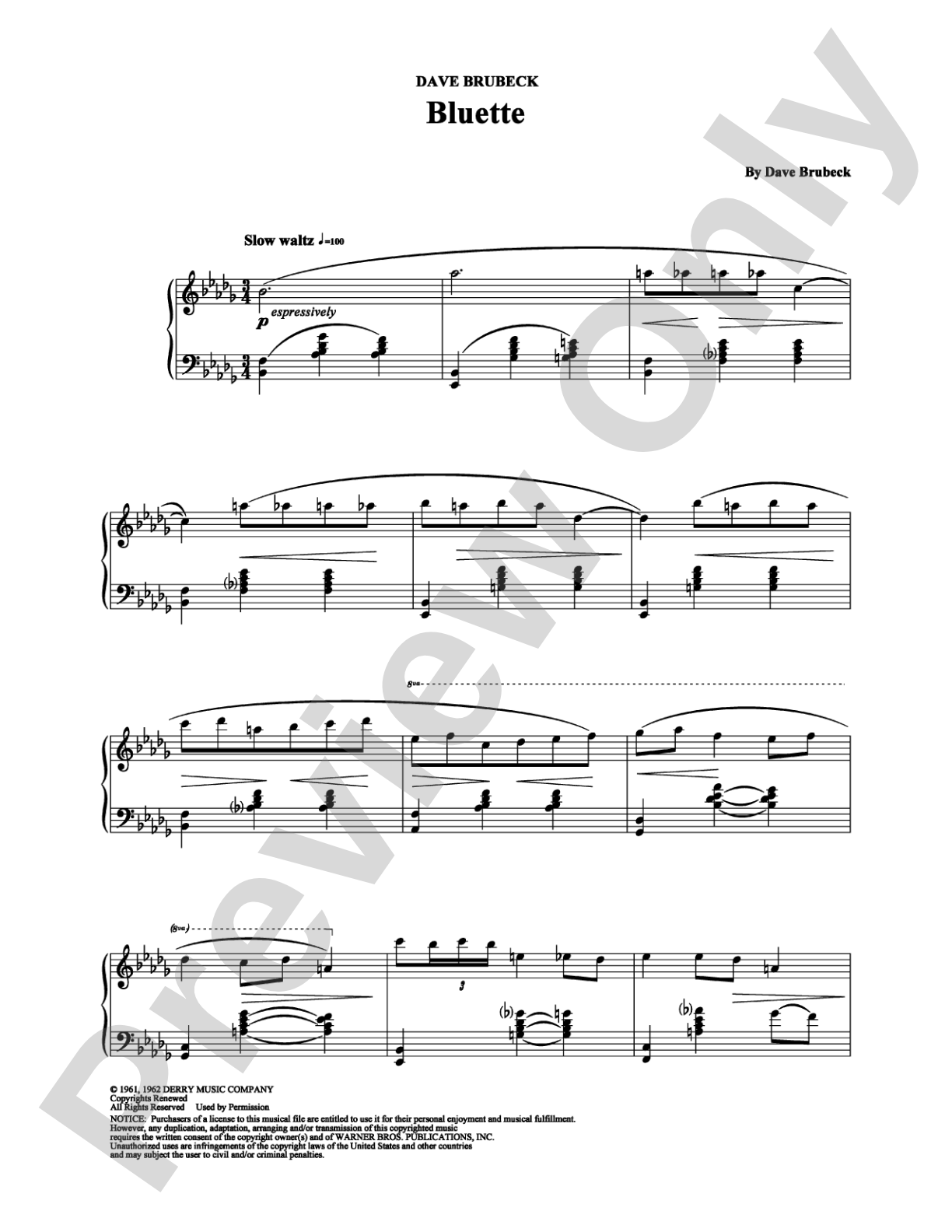 Bluette: Piano Digital Sheet Music