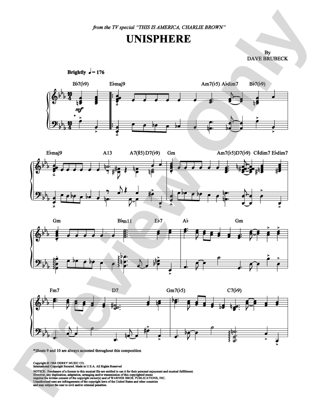 Unisphere: Piano Digital Sheet Music