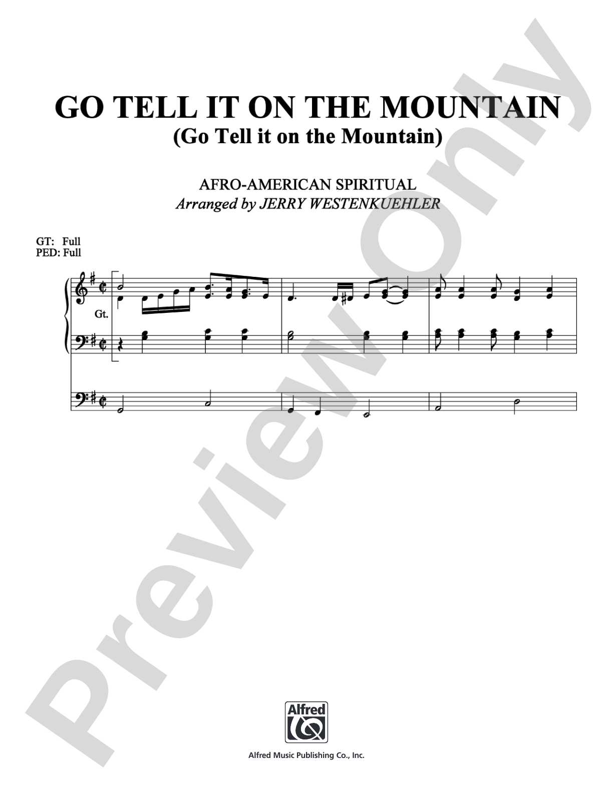 Go Tell It on the Mountain: Organ Digital Sheet Music