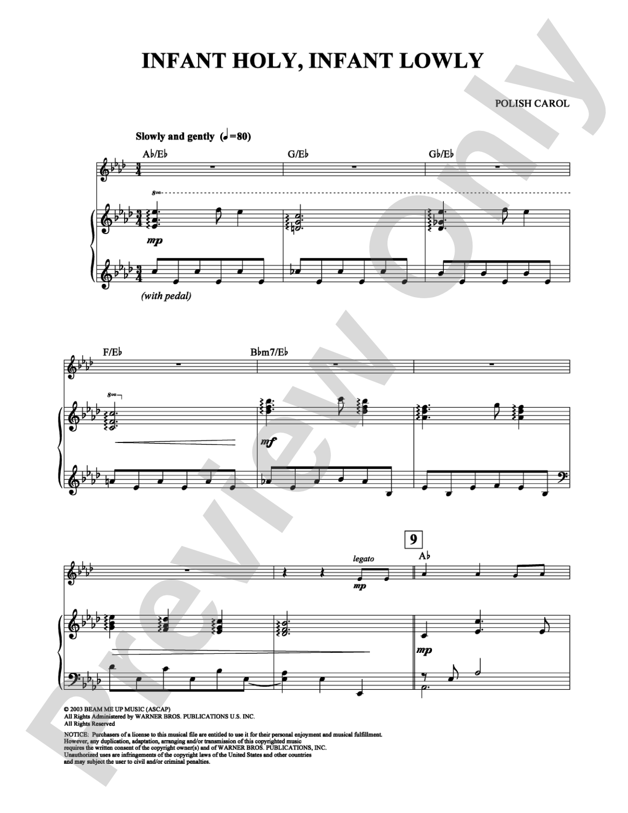 Infant Holy, Infant Lowly: Piano Digital Sheet Music