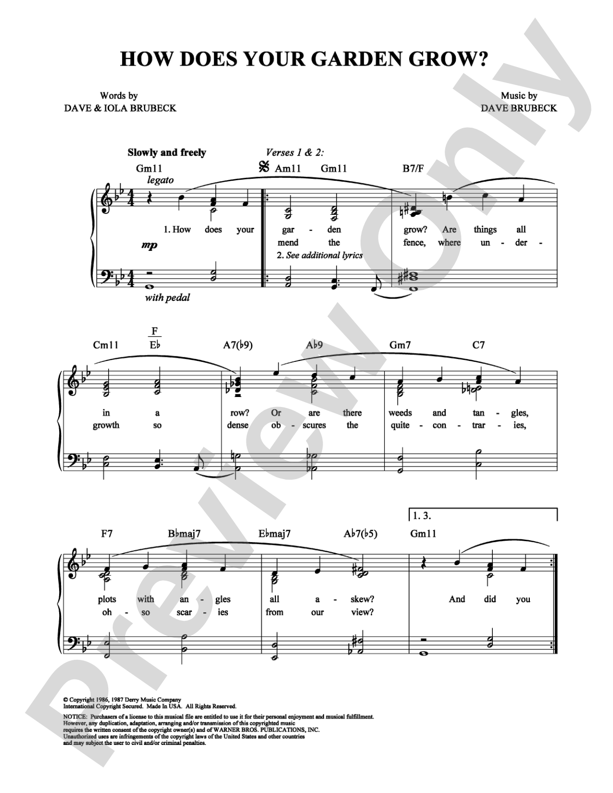 How Does Your Garden Grow?: Piano/Vocal/Chords Digital Sheet Music