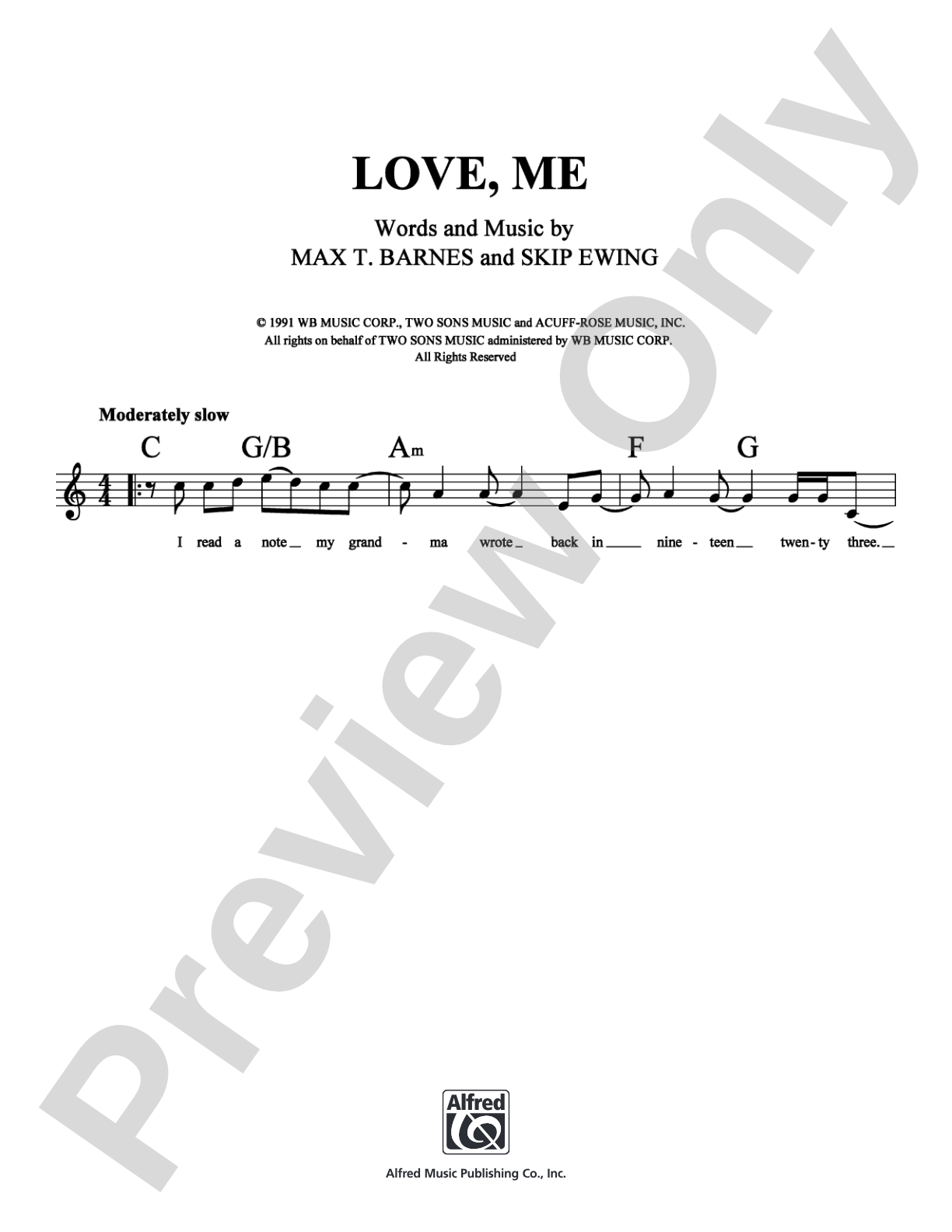 Love, Me: Lead Sheet Digital Sheet Music