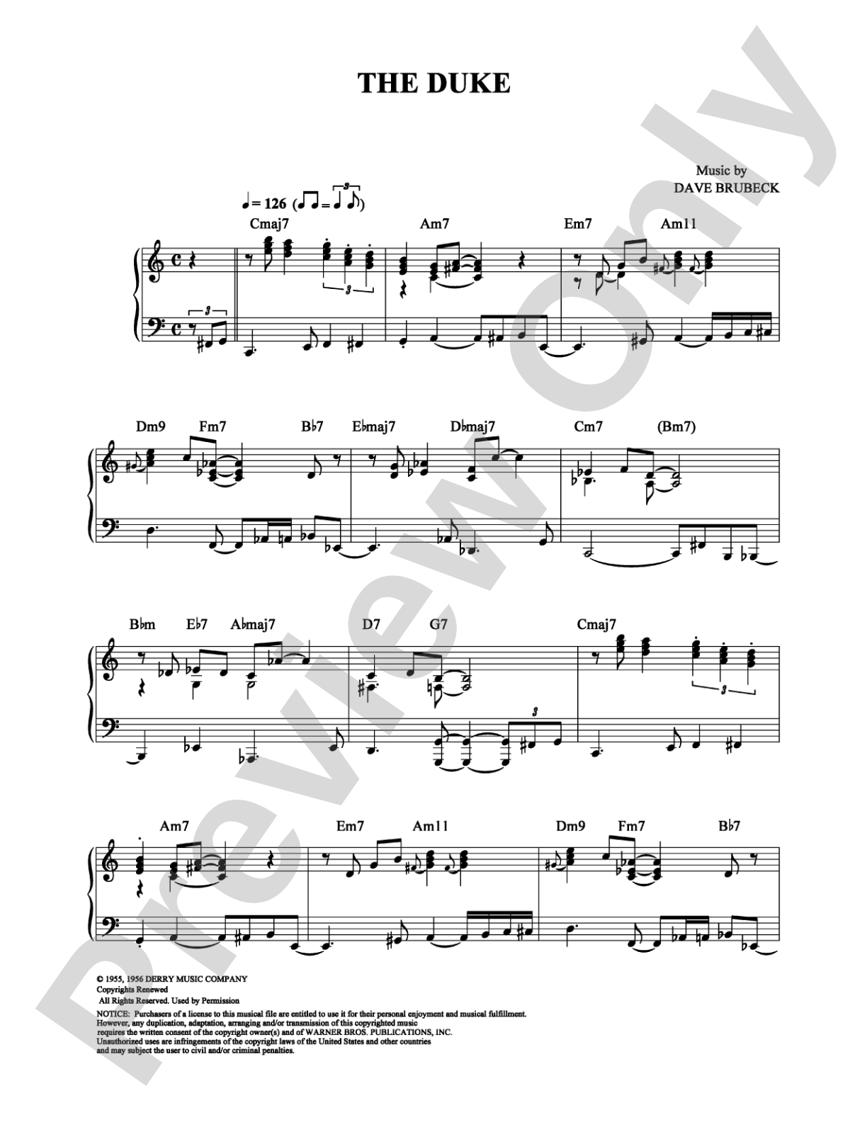 The Duke: Piano Digital Sheet Music