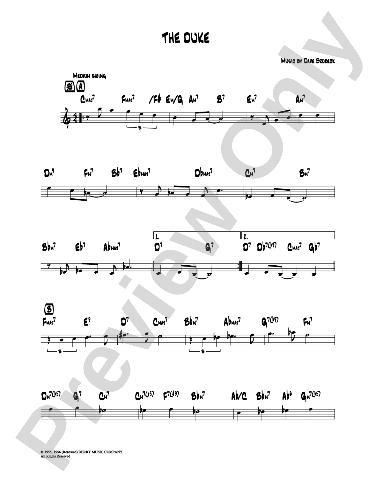 The Duke: Lead Sheet Digital Sheet Music