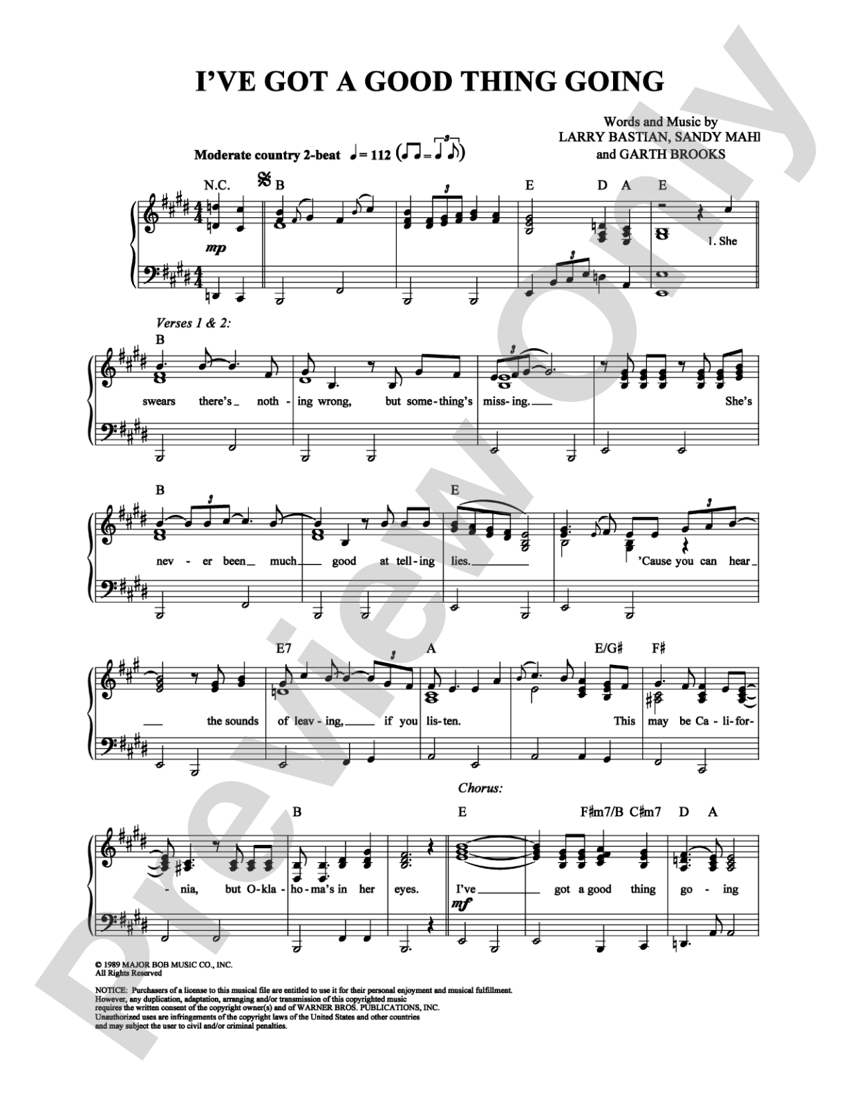 I've Got A Good Thing Going: Piano/Vocal/Chords Digital Sheet Music