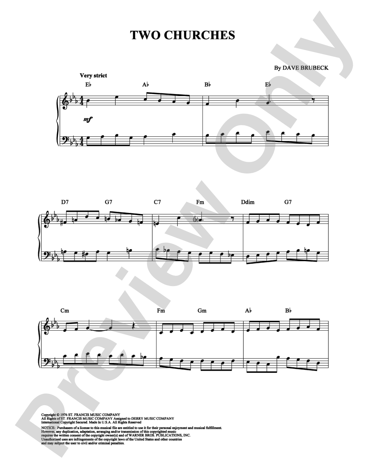Two Churches: Piano Digital Sheet Music