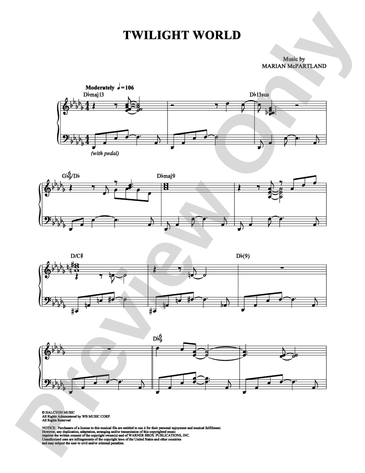 Twilight World: Piano Digital Sheet Music