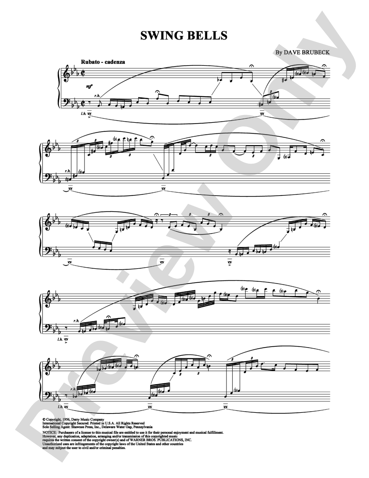 Swing Bells: Piano Digital Sheet Music