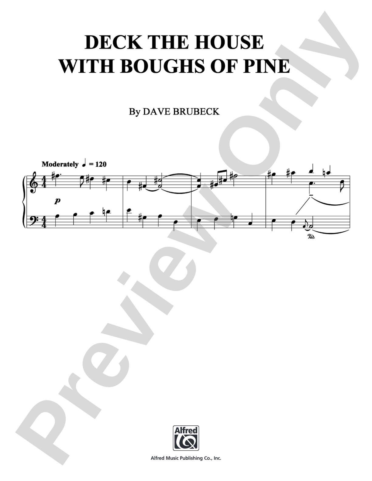 Deck the House with Boughs of Pine: Piano Digital Sheet Music