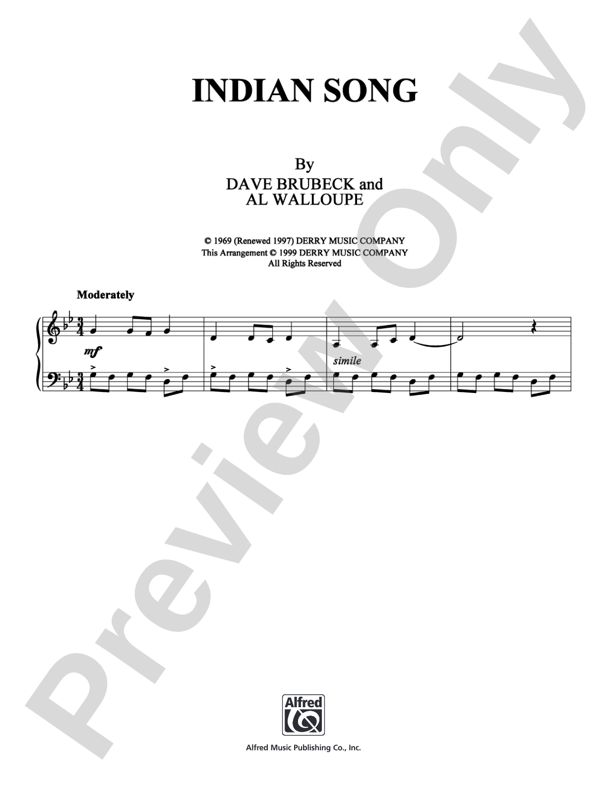 Indian Song: Piano Digital Sheet Music