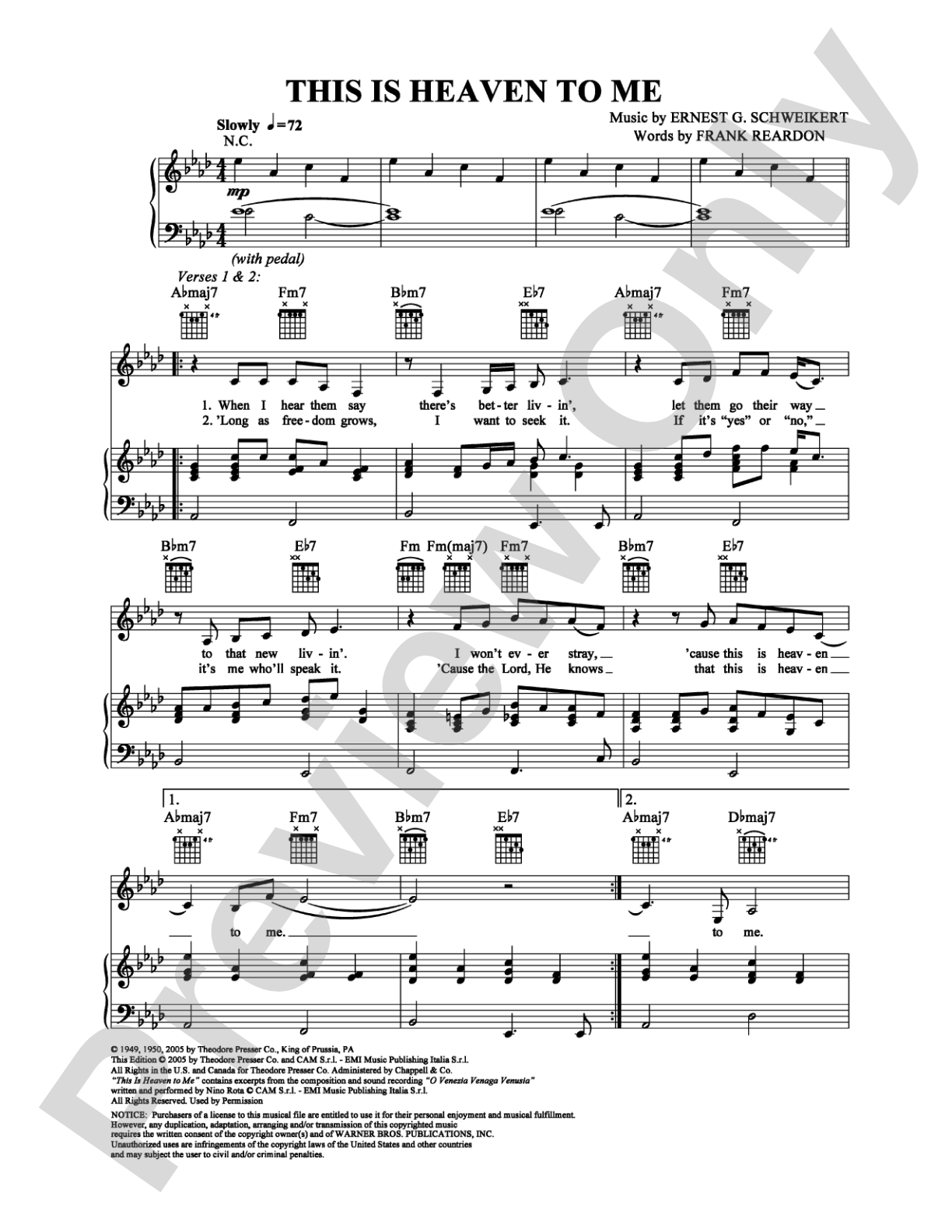 This is Heaven to Me: Piano/Vocal/Chords Digital Sheet Music