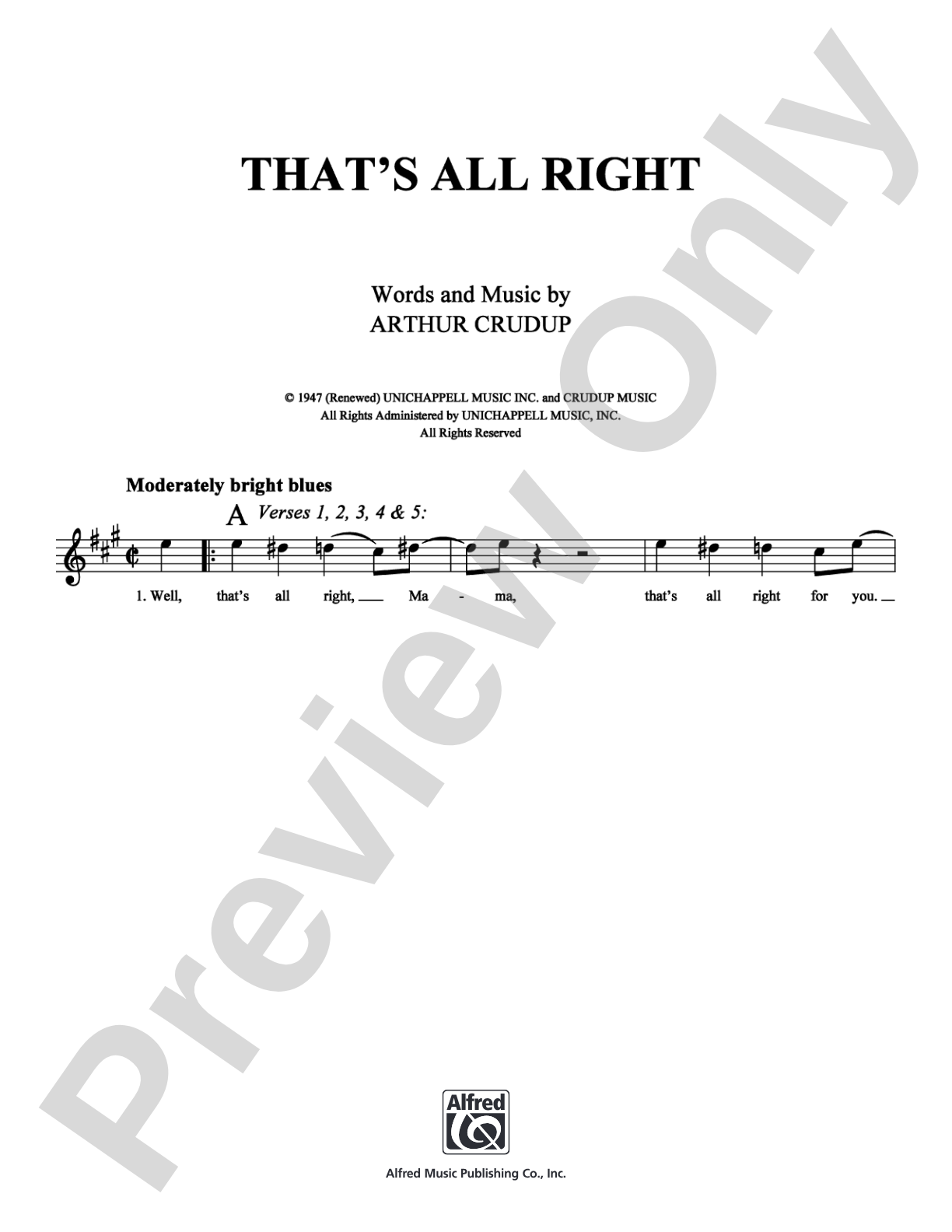 That's All Right: Lead Sheet Digital Sheet Music