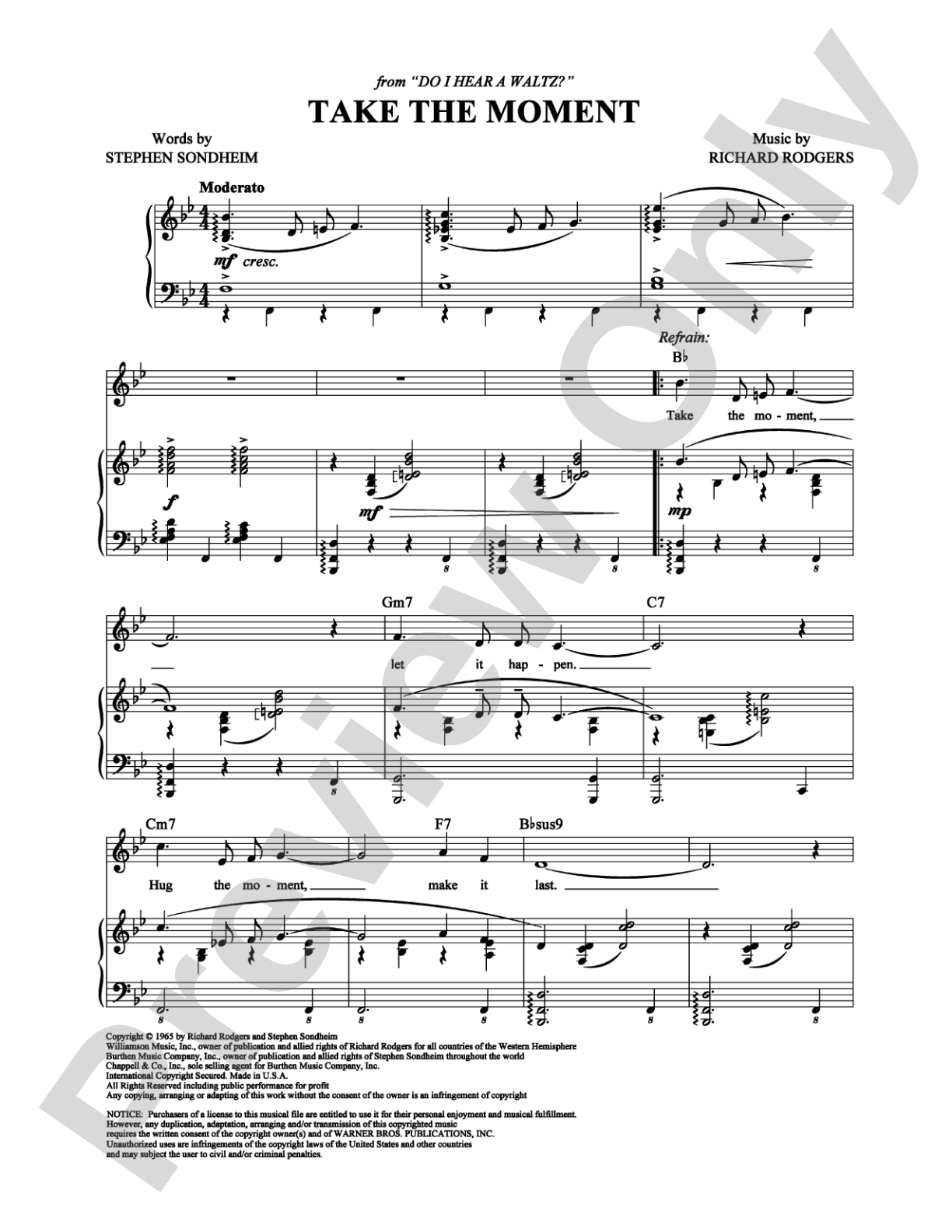 Take the Moment: Piano/Vocal/Chords Digital Sheet Music