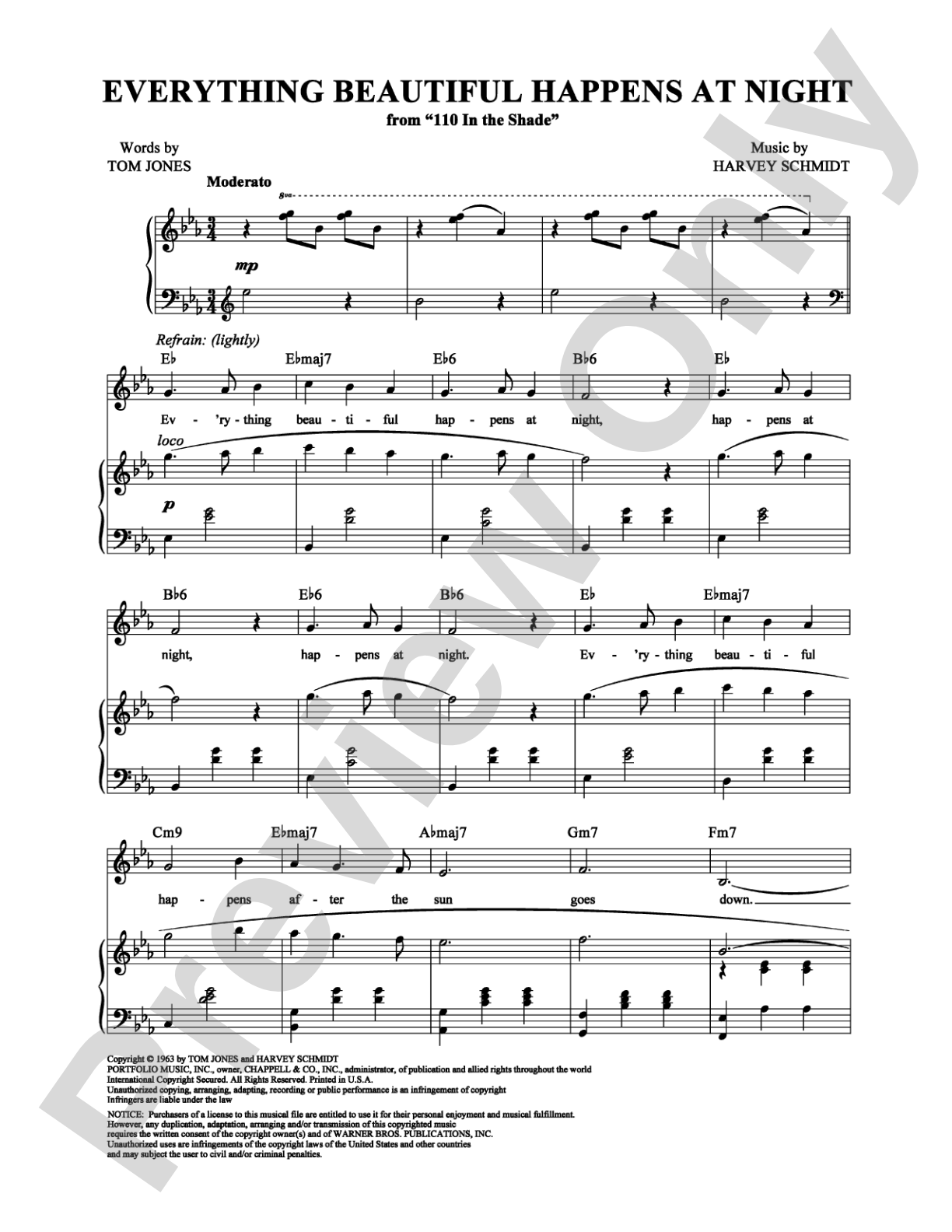 Everything Beautiful Happens at Night: Piano/Vocal/Chords Digital Sheet Music