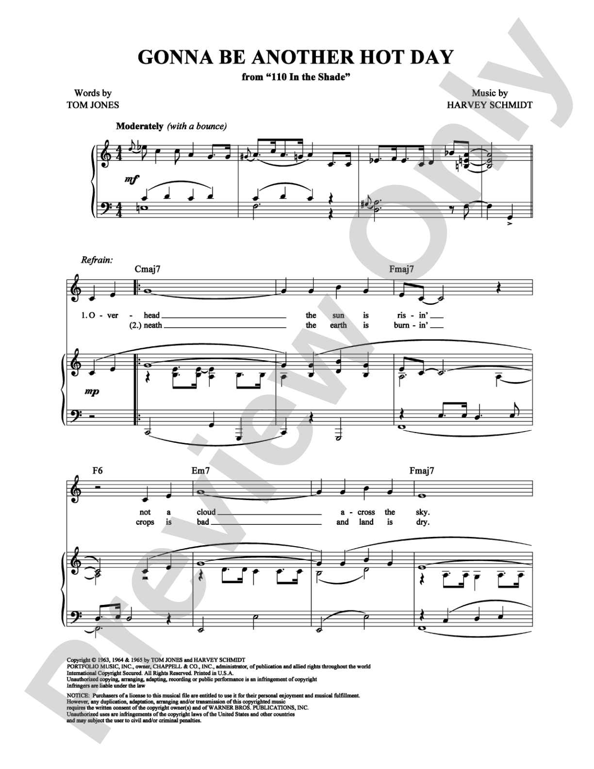 Gonna Be Another Hot Day: Piano/Vocal/Chords Digital Sheet Music