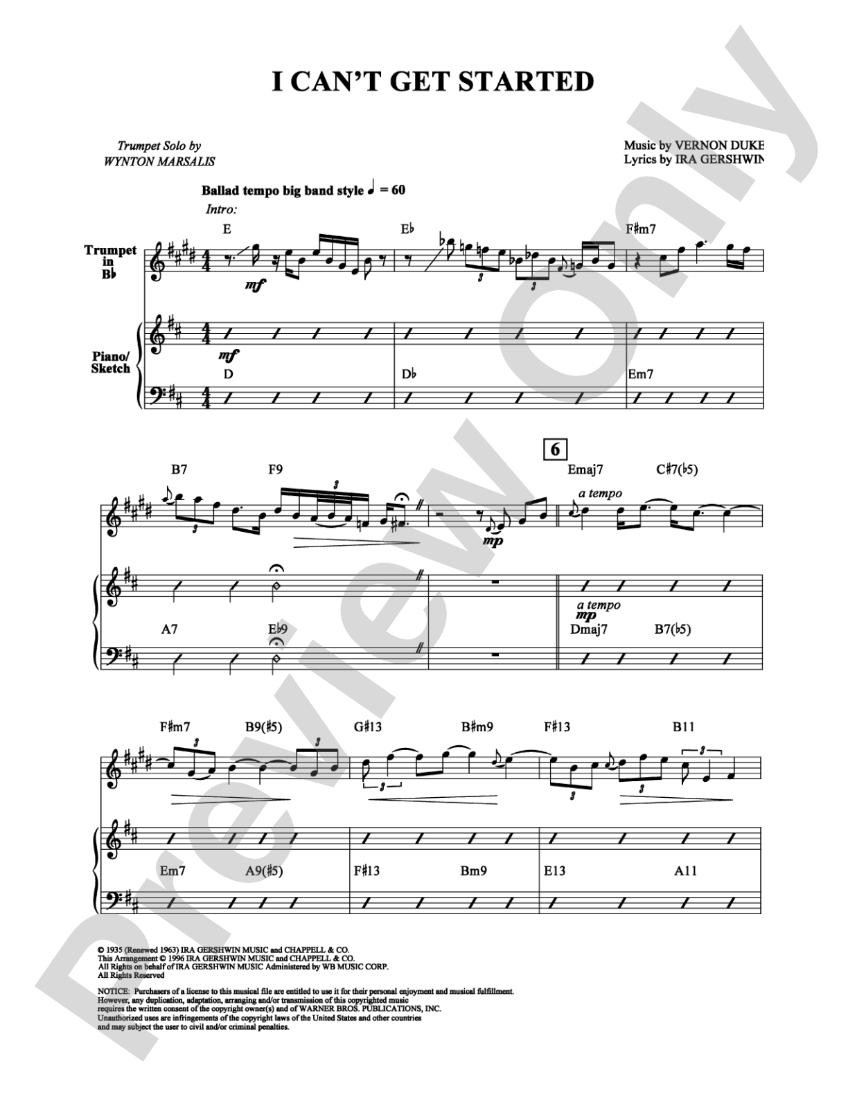 I Can't Get Started: Solo & Small Ensemble Digital Sheet Music
