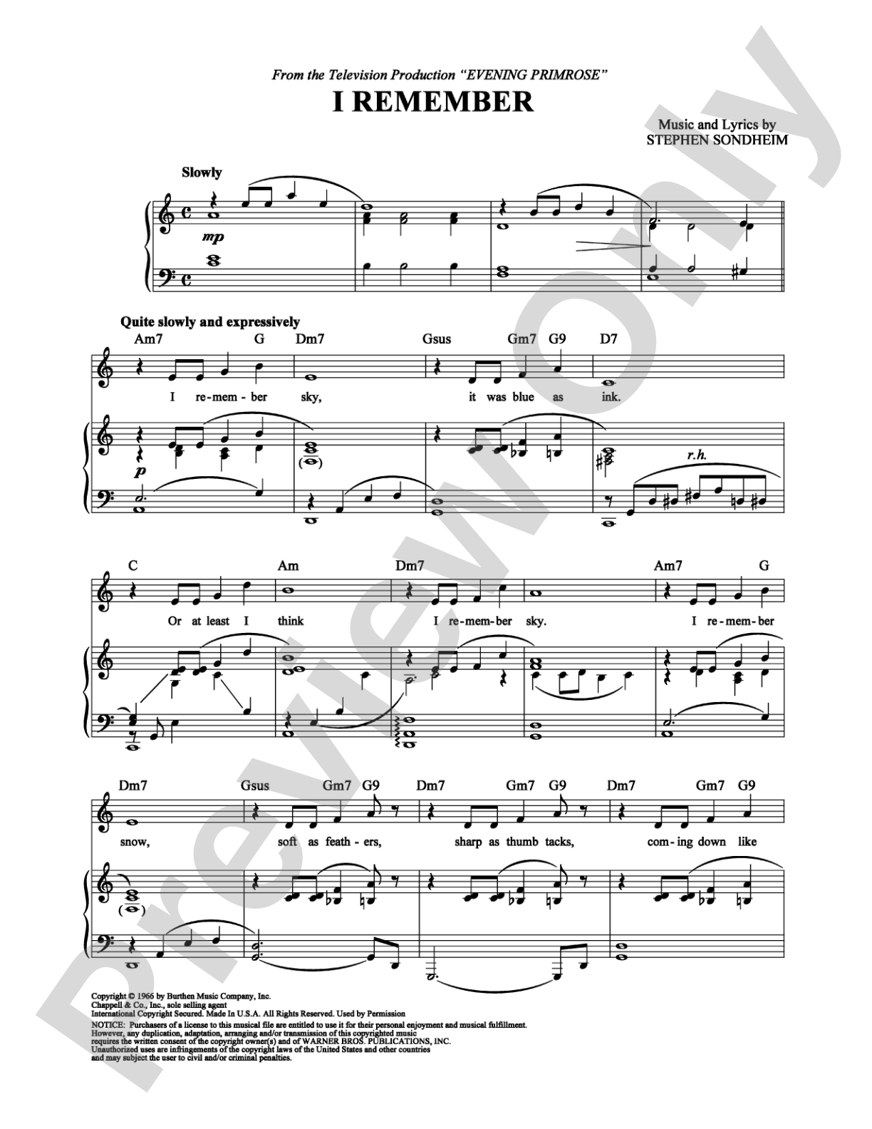 I Remember: Piano/Vocal/Chords Digital Sheet Music