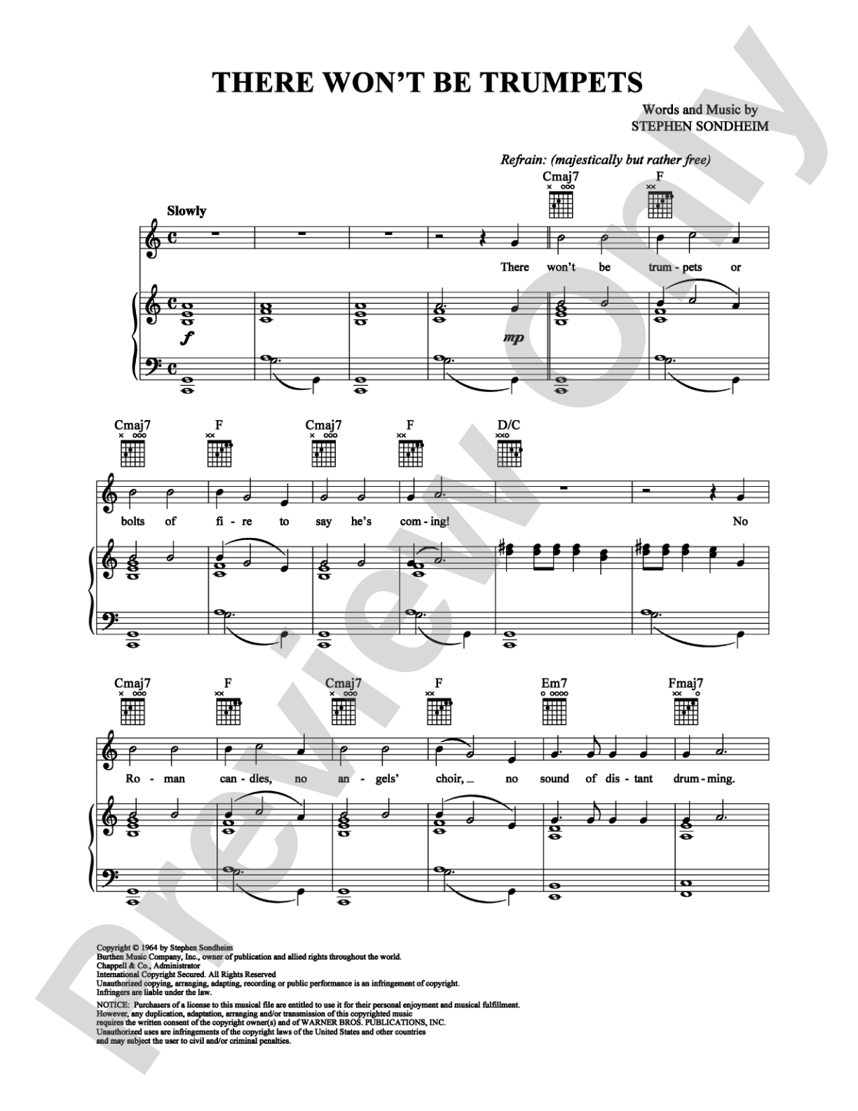 There Won't Be Trumpets: Piano/Vocal/Chords Digital Sheet Music