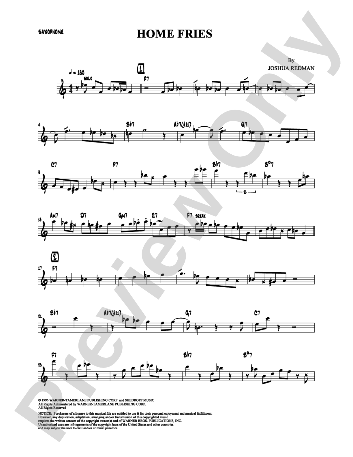 Home Fries: Solo & Small Ensemble Digital Sheet Music