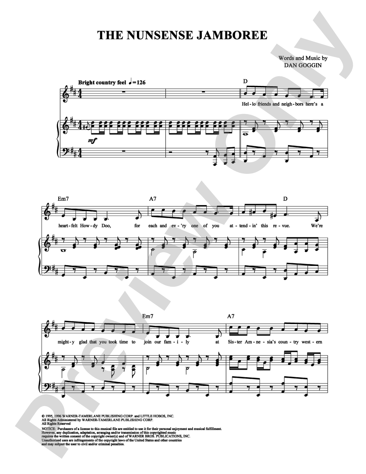 The Nunsense Jamboree: Piano/Vocal/Chords Digital Sheet Music
