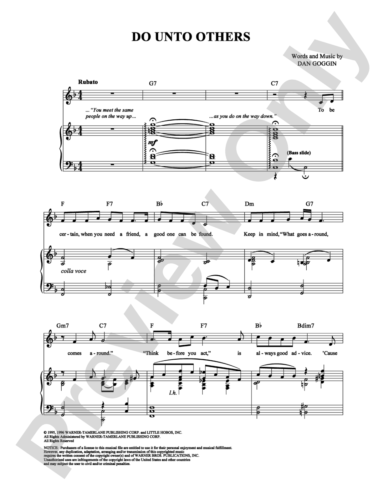 Do Unto Others: Piano/Vocal/Chords Digital Sheet Music