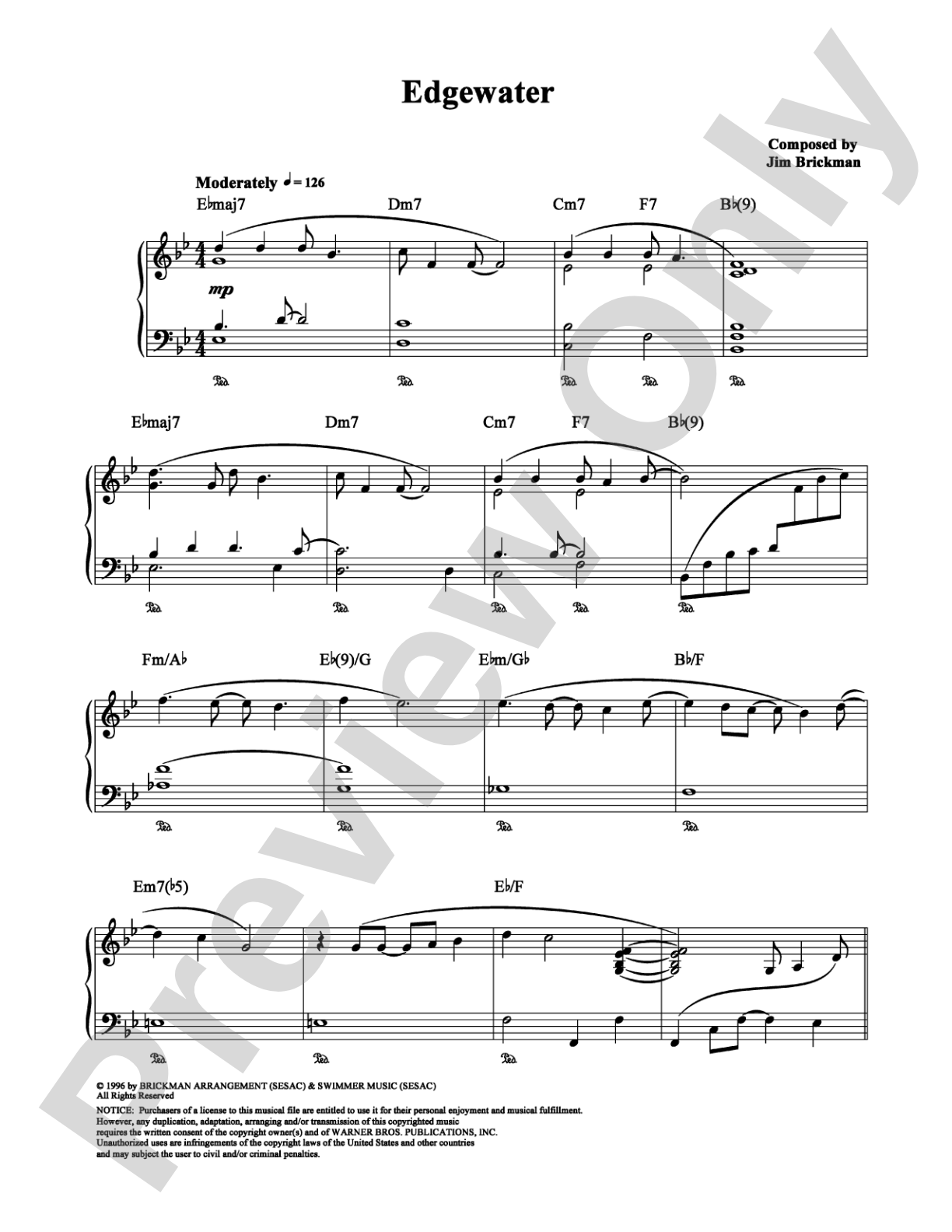Edgewater: Piano Digital Sheet Music