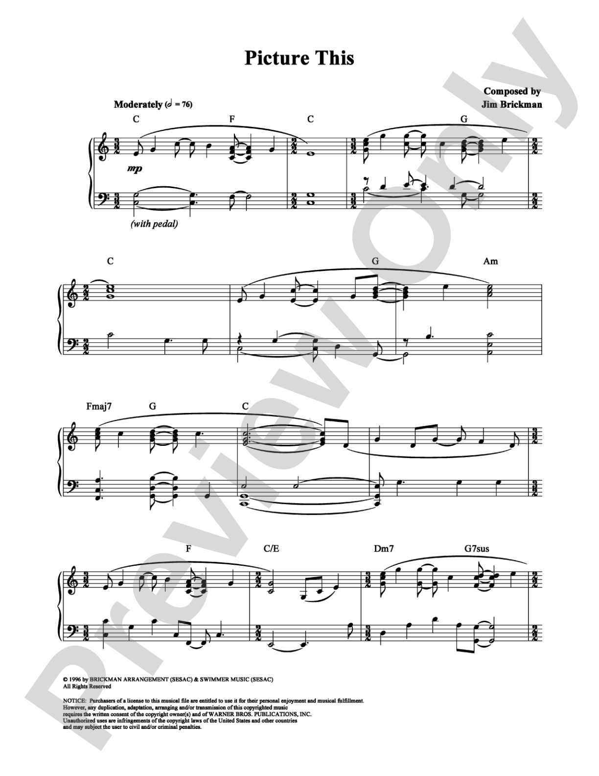 Picture This: Piano Digital Sheet Music