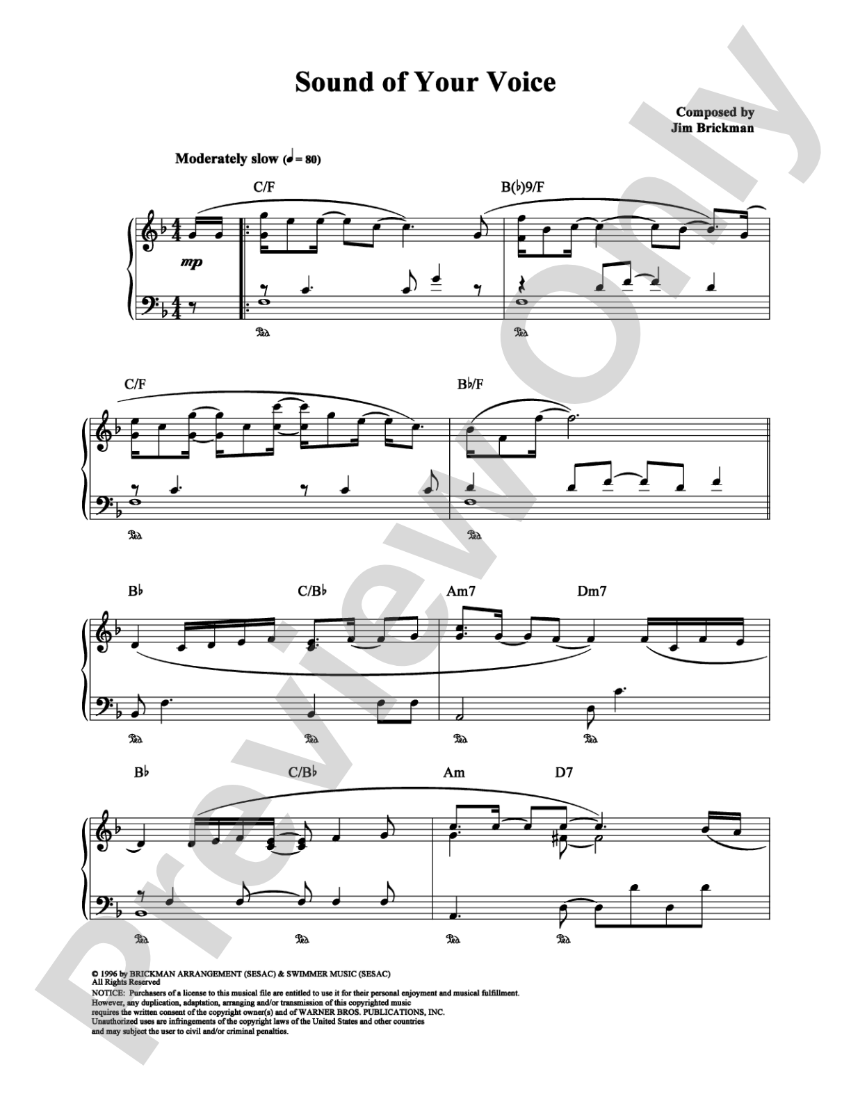 Sound of Your Voice: Piano Digital Sheet Music