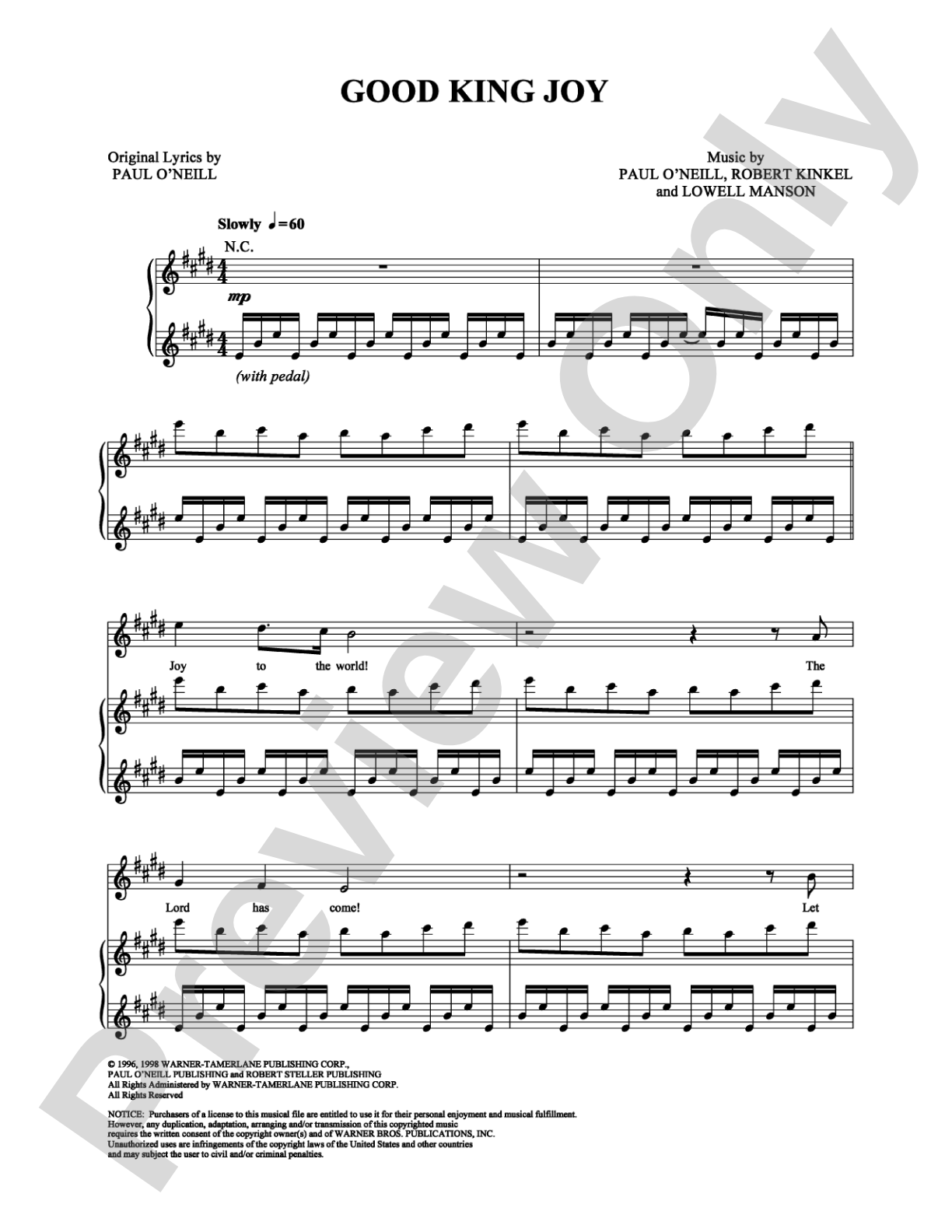 Good King Joy: Piano/Vocal/Chords Digital Sheet Music