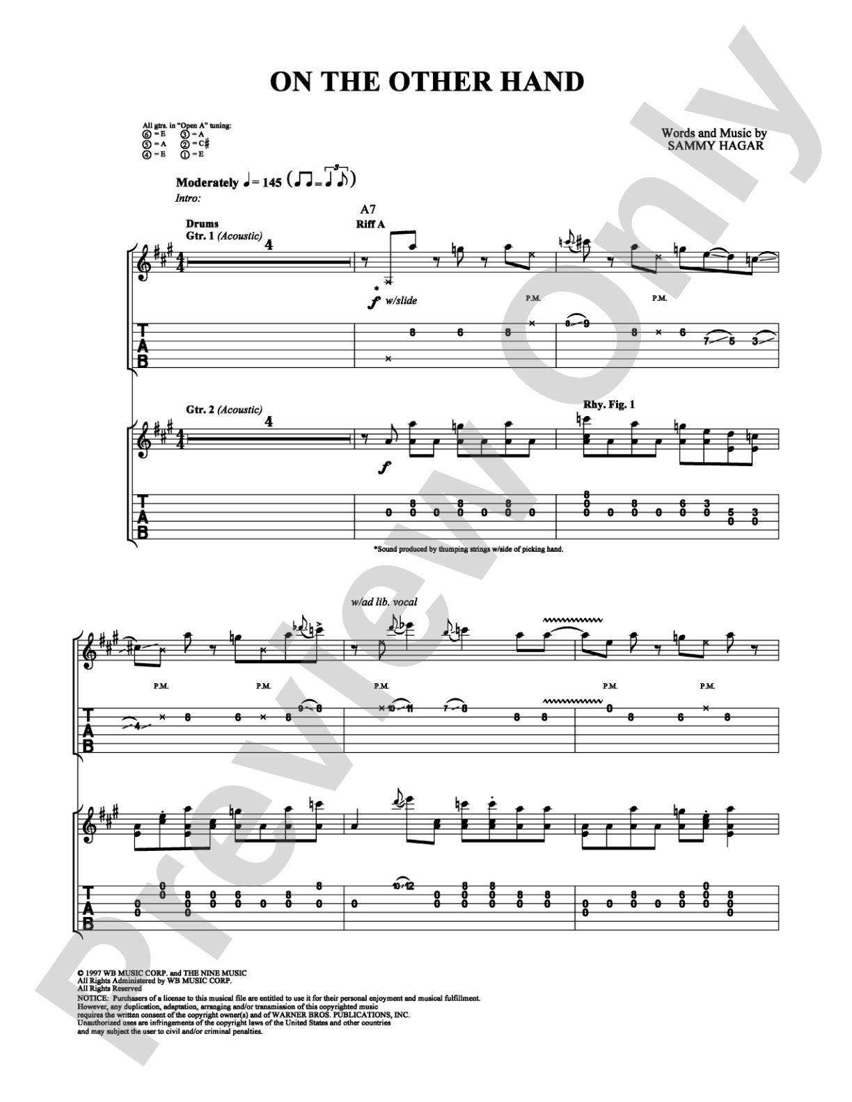 On the Other Hand: Guitar TAB Digital Sheet Music