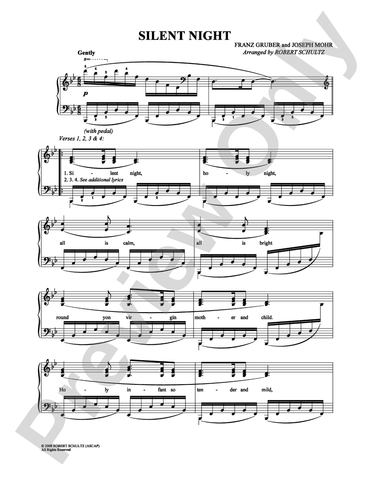 Silent Night: Piano/Vocal/Chords Digital Sheet Music