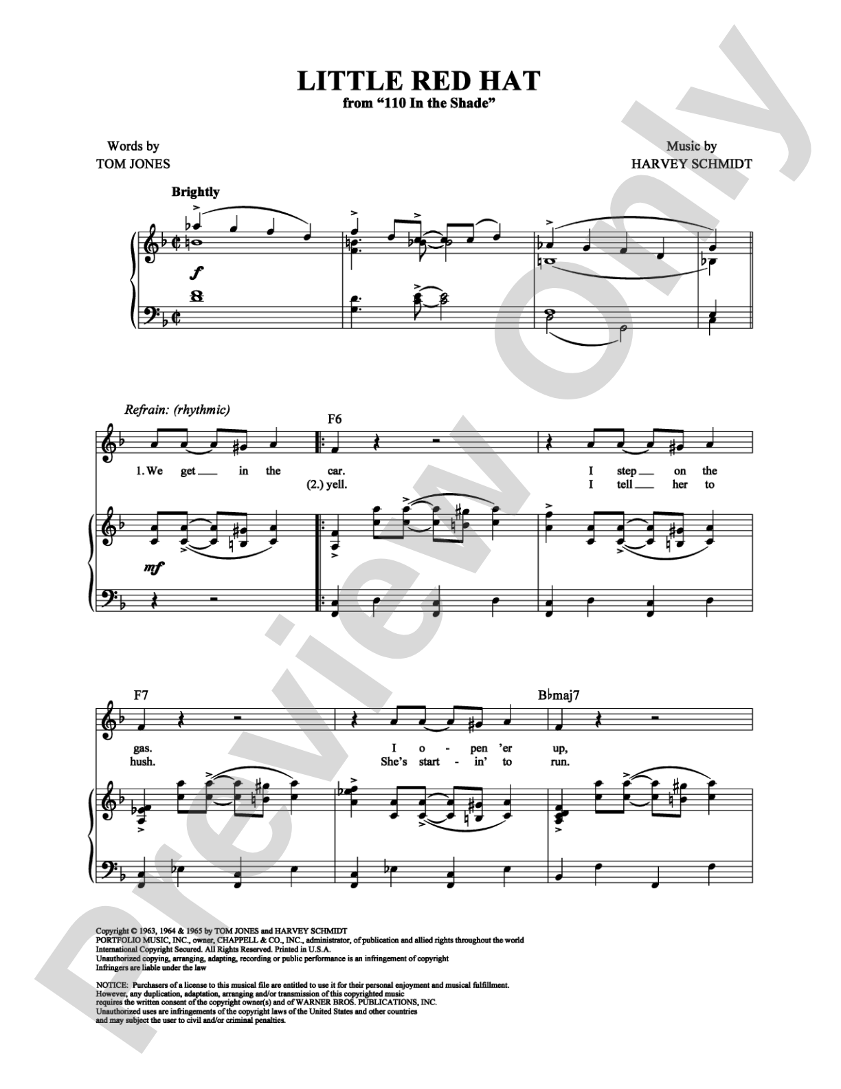 Little Red Hat: Piano/Vocal/Chords Digital Sheet Music