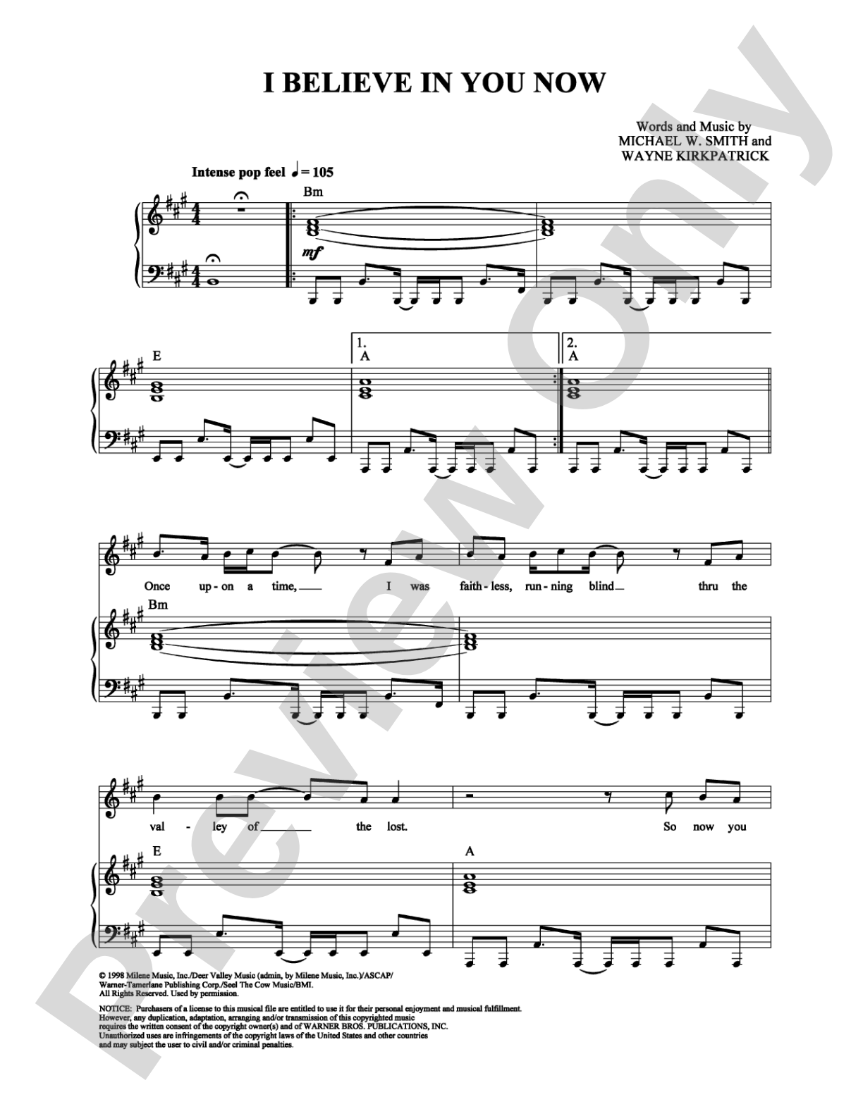 I Believe in You Now: Piano/Vocal/Chords Digital Sheet Music