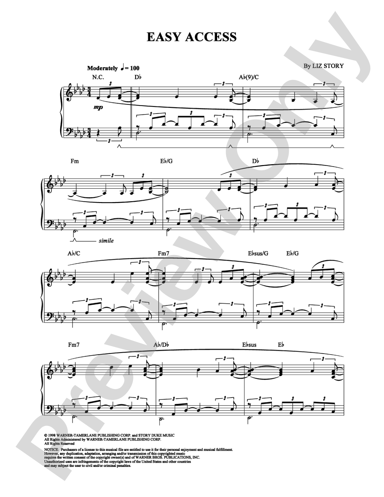 Easy Access: Piano Digital Sheet Music