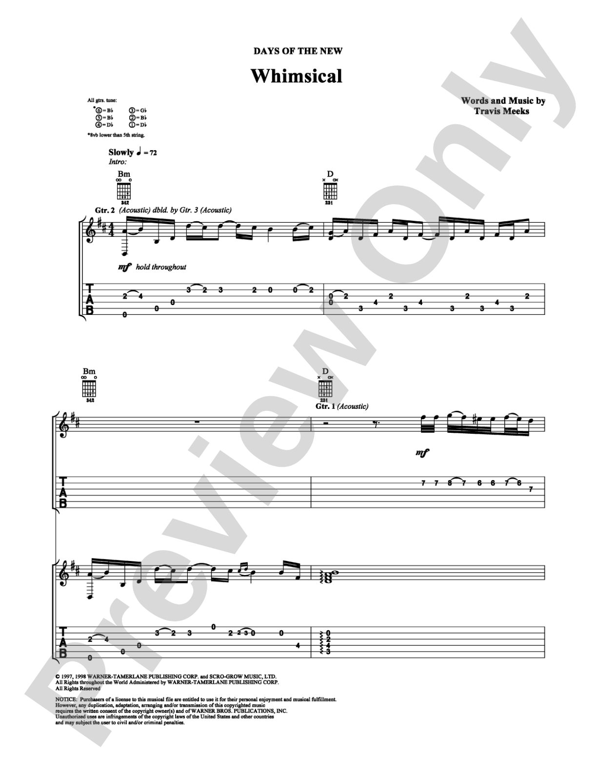 Whimsical: Guitar TAB Digital Sheet Music
